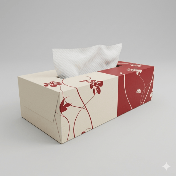 Tissue Box - Teal Blooms